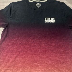 Hollister California Men's Gradient Shirt - Black and Red